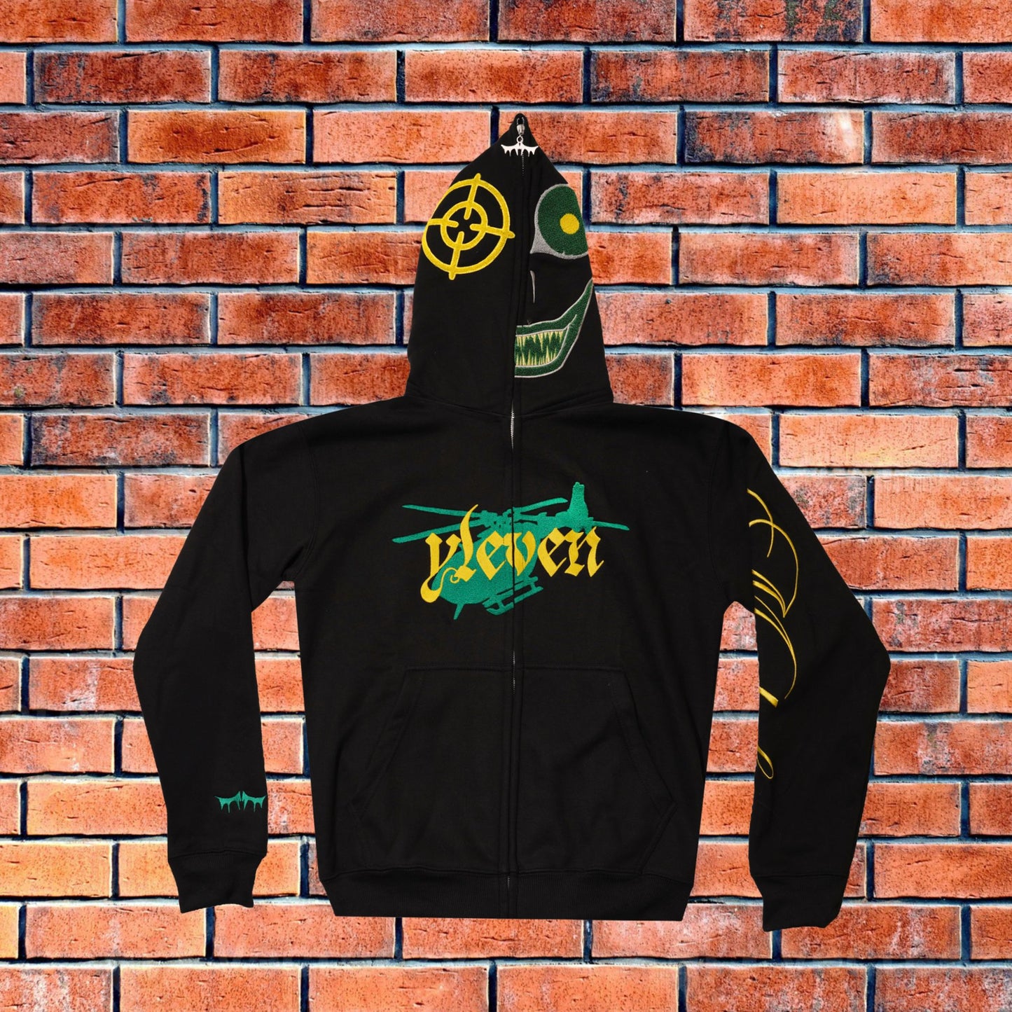 YLEVEN X MUDALA FULL ZIP HOODIE BLACK