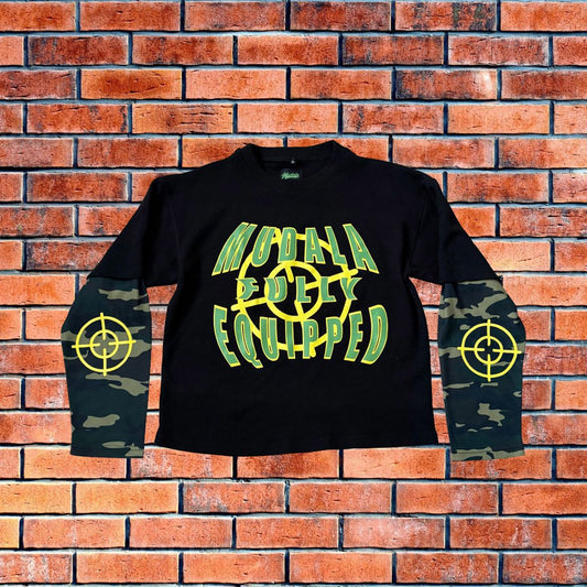 FULLY EQUIPPED DOUBLE SLEEVE WAFFLE TEE