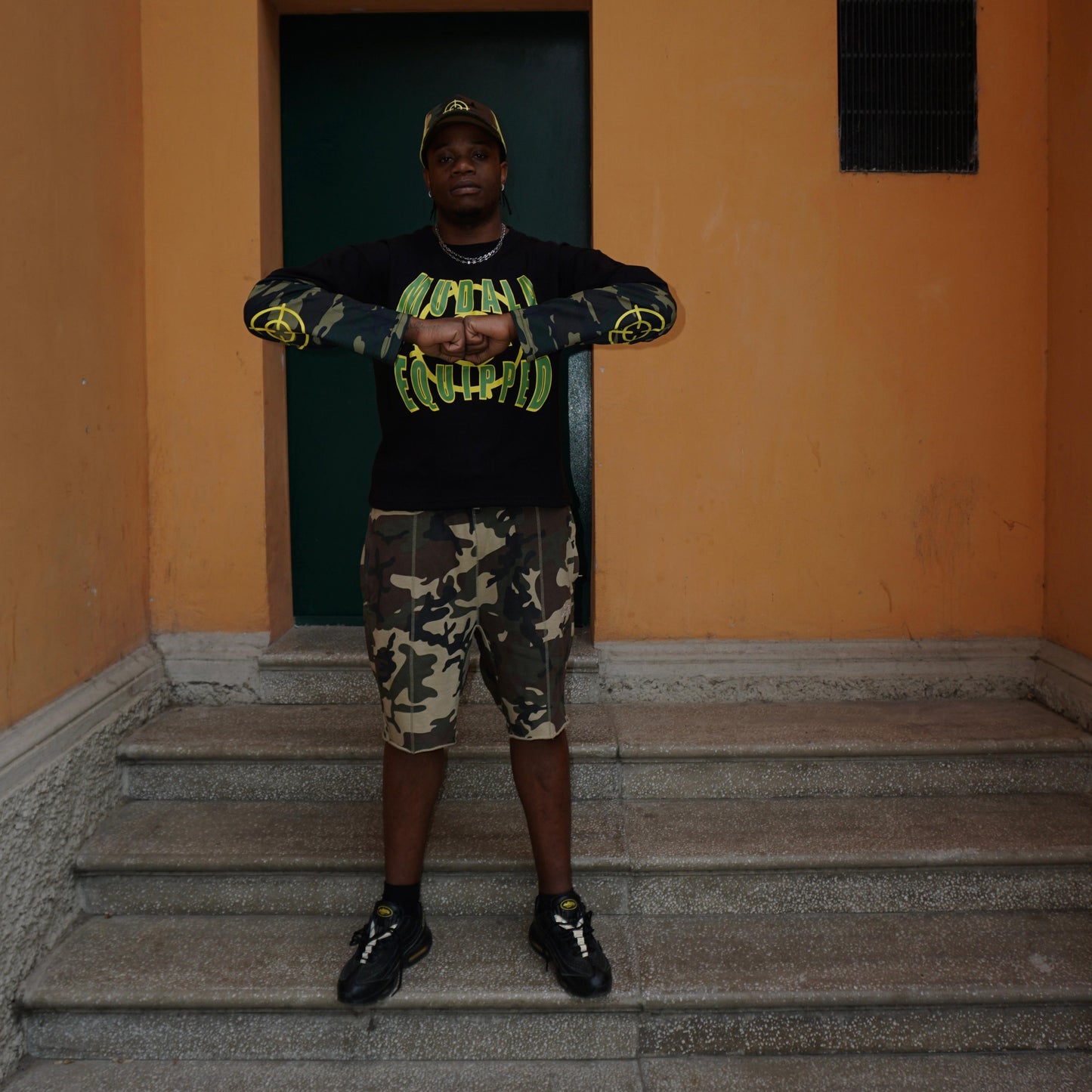 FULLY EQUIPPED DOUBLE SLEEVE WAFFLE TEE
